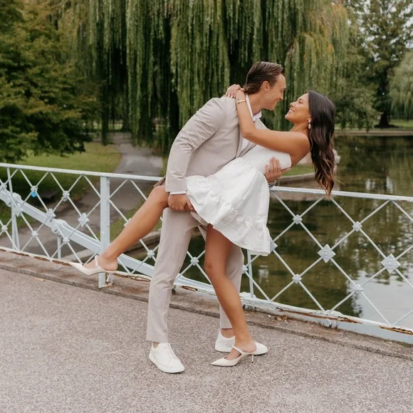 V. Chapman Ginny Dress in White Baroque Floral Strapless Mini Dress - Picture 4 of 6